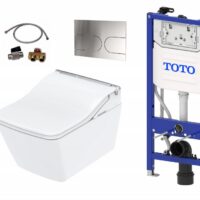 Washlet SW Auto Flush complete set: washlet, TOTO frame and flush plate